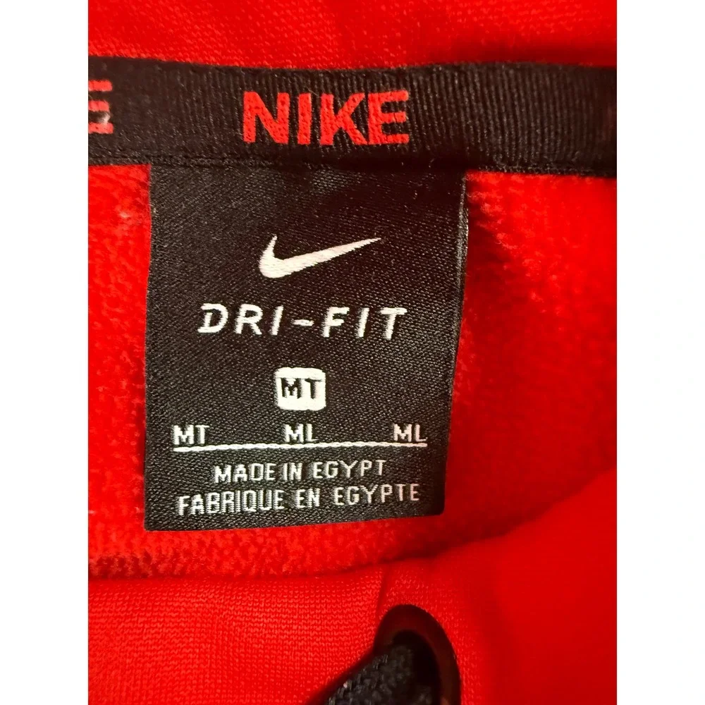 Nike Dri-FIT Mens Hoodie Red Pullover Sweatshirt Medium Tall MT Training Gym